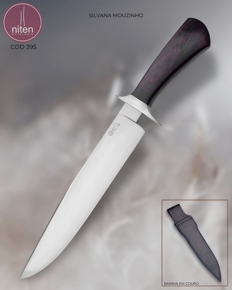 Faca Bowie Artesanal Aço Carbono Cabo Jacarandá do Cerrado 39,5 cm — Silvana Mouzinho