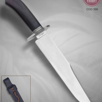 Faca Bowie Artesanal Aço Carbono Cabo Madeira 35 cm — Braga