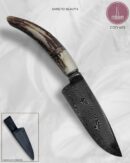 Faca Utilitária Artesanal Aço Damasco Cabo Cervo 22 cm — Sandro Blauth