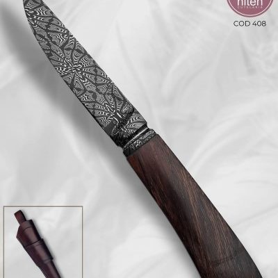 Faca Puukko Artesanal Aço Damasco Cabo Madeira 25 cm — Luciene D. Lima