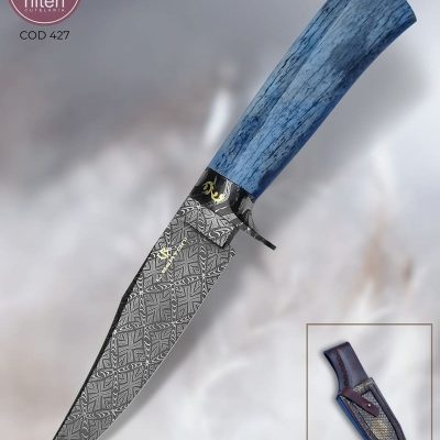 Faca Bowie Artesanal Aço Damasco 26,5 cm — L. Bertoni