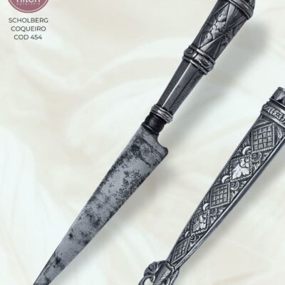 Faca Gaúcha Artesanal Cabo Prata 23 cm — Scholberg Coqueiro