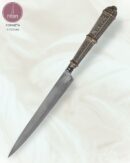Faca Gaúcha Artesanal Aço Inox Cabo Prata e Ouro 22 cm — Corneta
