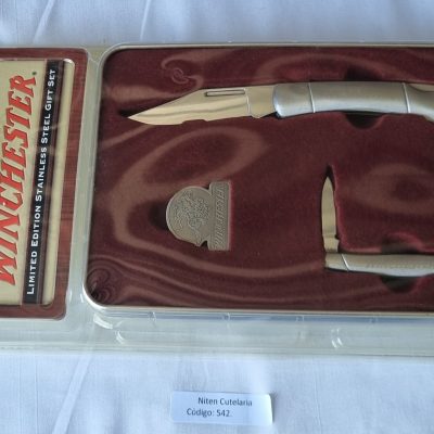 Kit Winchester 2 Canivetes e Money Clip Aço Inox — Edição Limitada