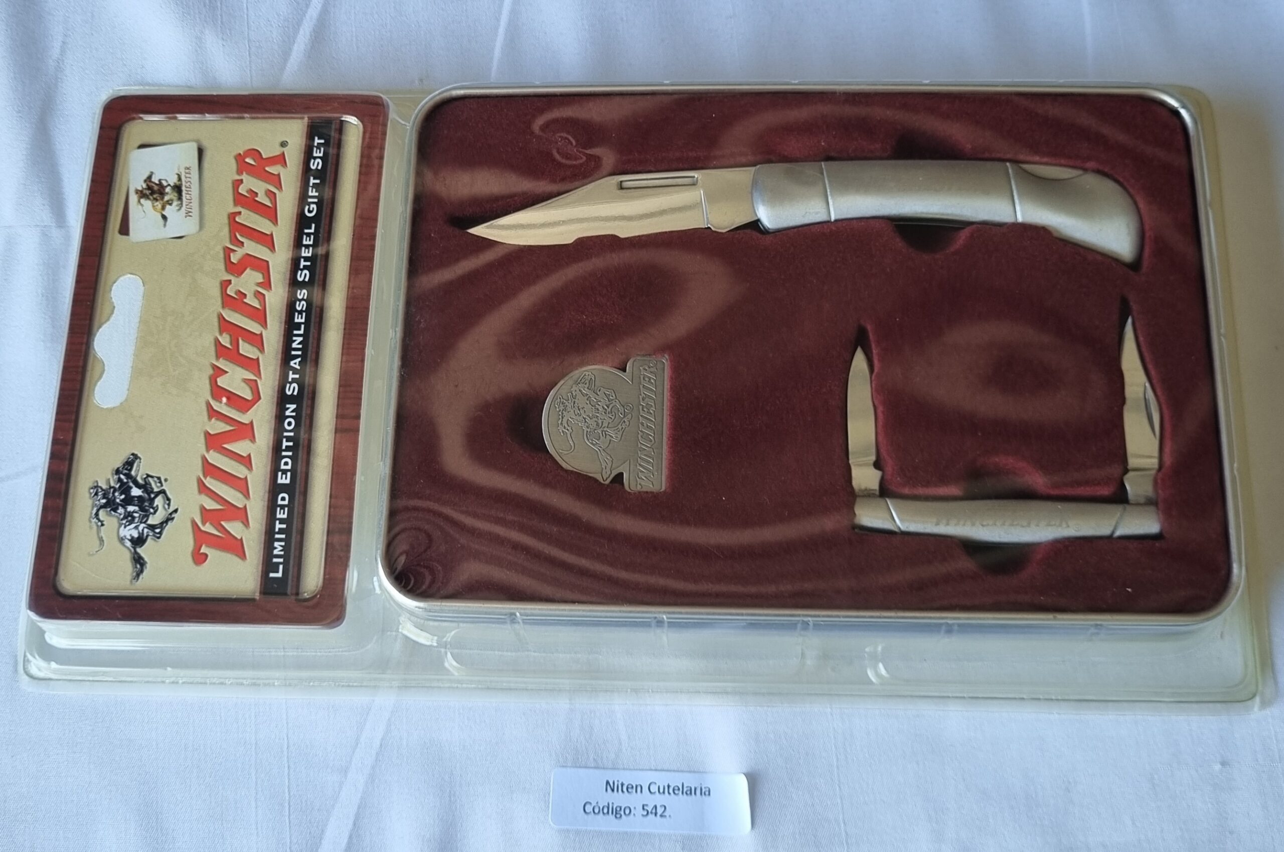 Kit Winchester 2 Canivetes e Money Clip Aço Inox — Edição Limitada