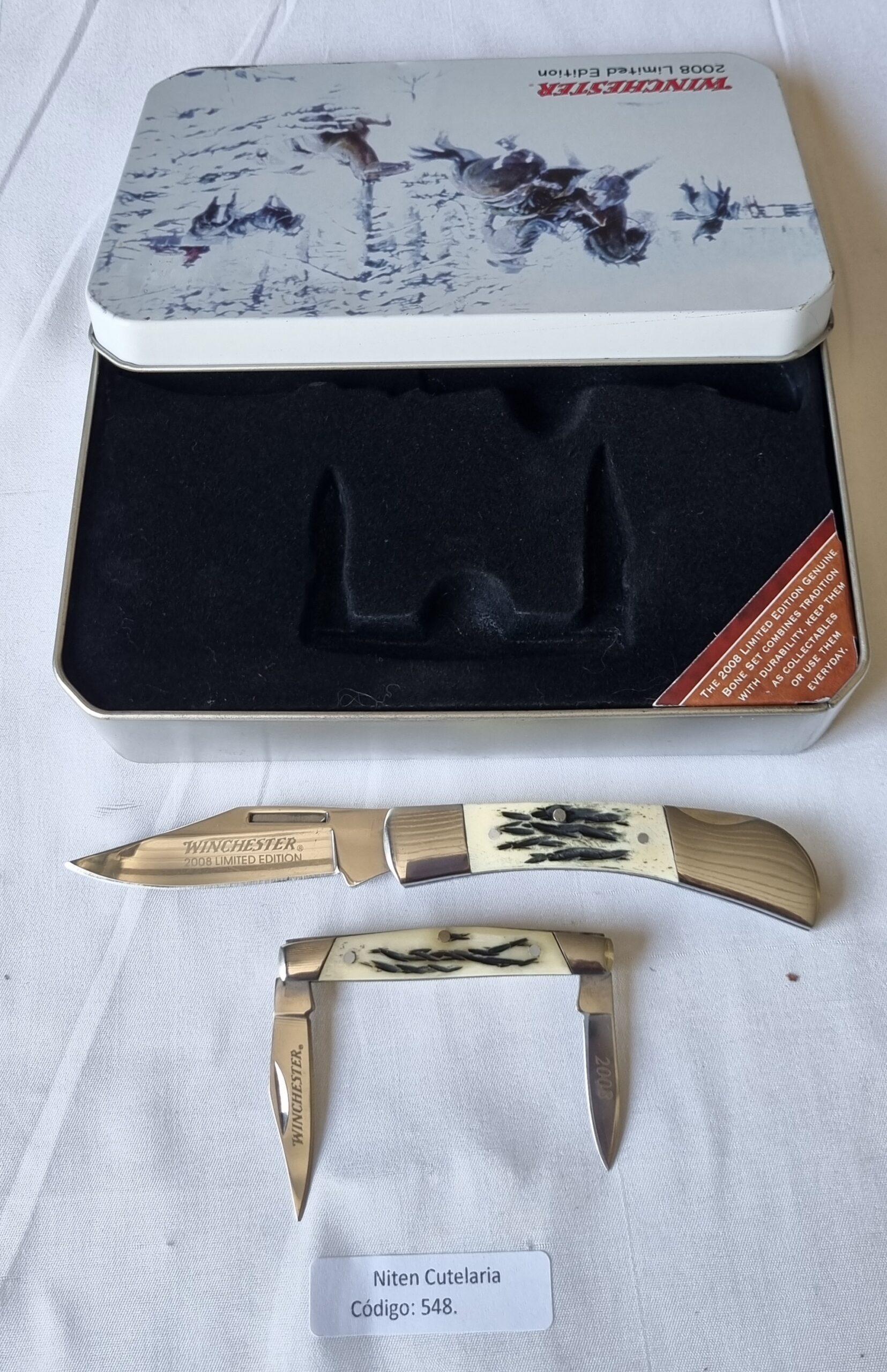 Kit Winchester 2 Canivetes Cabo Ersatz Stag com Lata — Edição Limitada 2008
