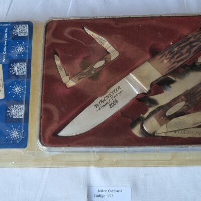 Kit Winchester 3 Canivetes Cabo Ersatz Stag com Lata de Colecionador (Ref 552)