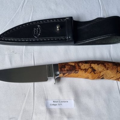 Faca Hunter Artesanal Aço Carbono Cabo Madeira Estabilizada 24 cm — Franco Ms