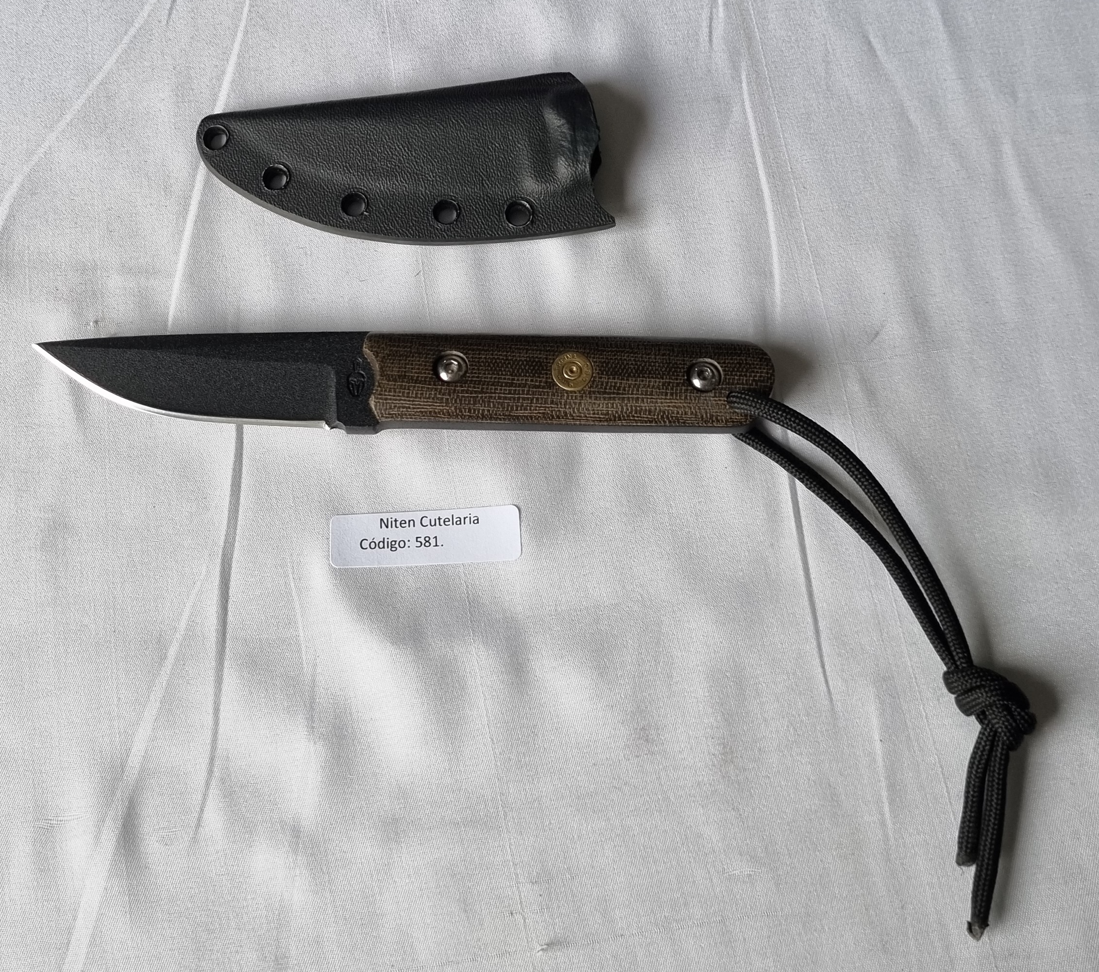 Faca EDC Artesanal Aço Carbono Cabo Micarta 18 cm — Achiles Queiroz (Ref 581)