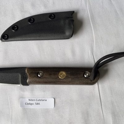 Faca EDC Artesanal Aço Carbono Cabo Micarta 18 cm — Achiles Queiroz (Ref 584)