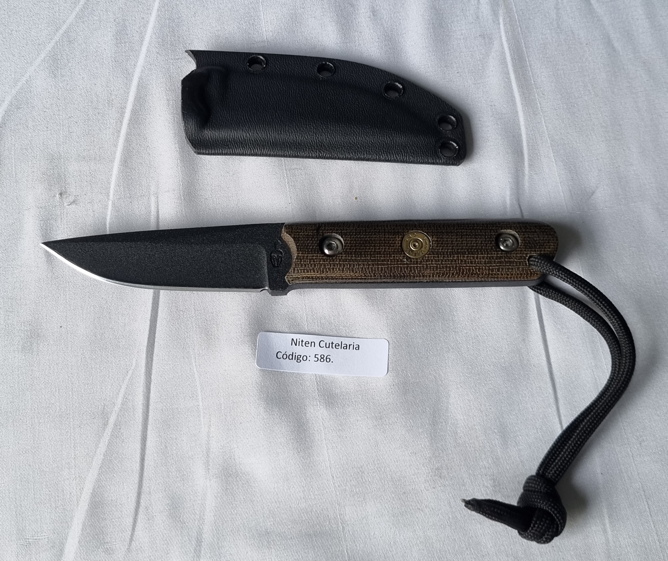 Faca EDC Artesanal Aço Carbono Cabo Micarta 18 cm — Achiles Queiroz (Ref 586)