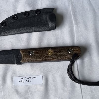 Faca EDC Artesanal Aço Carbono Cabo Micarta 18 cm — Achiles Queiroz (Ref 588)
