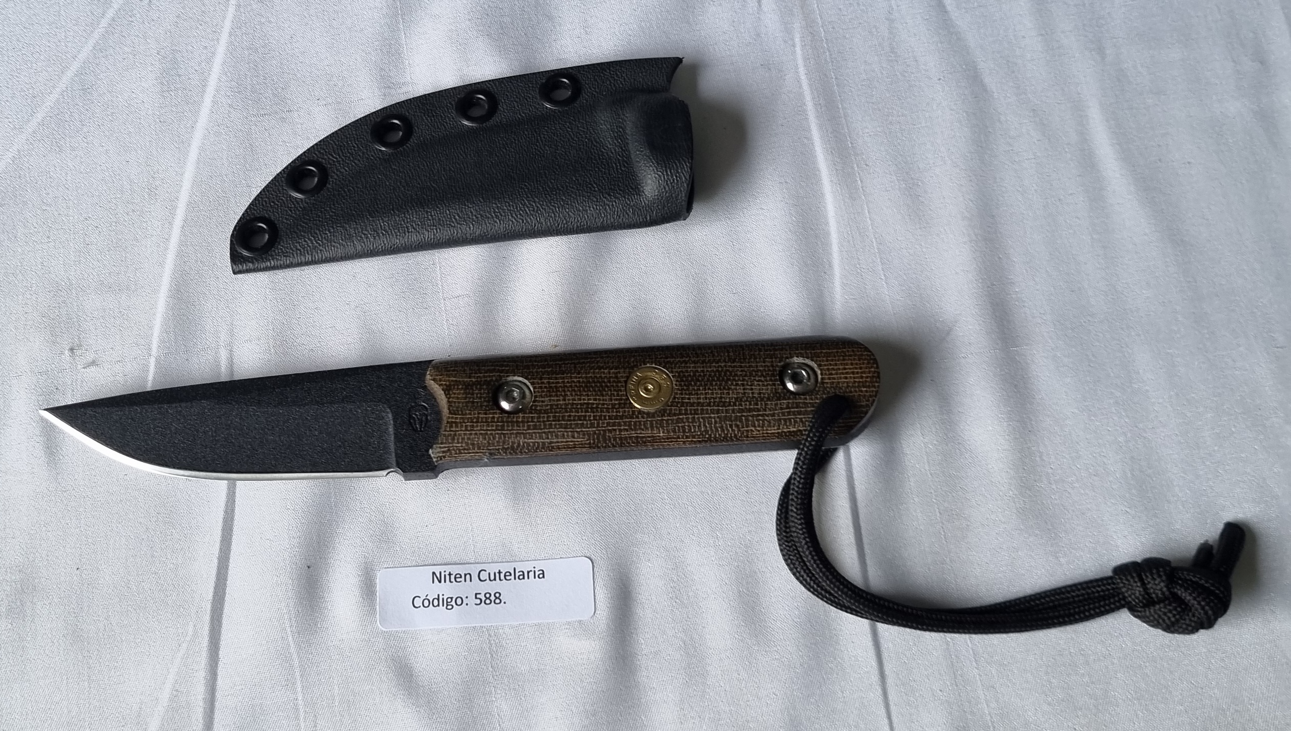 Faca EDC Artesanal Aço Carbono Cabo Micarta 18 cm — Achiles Queiroz (Ref 588)