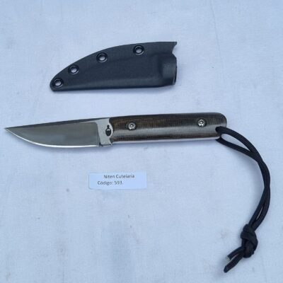 Faca EDC Artesanal Aço Inox Cabo Micarta 18 cm — Achiles Queiroz (Ref 593)