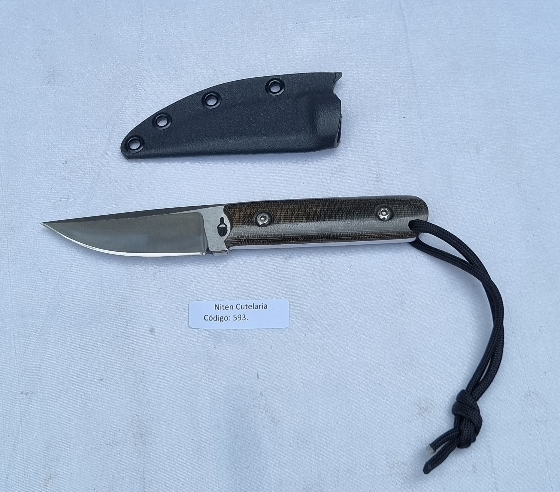 Faca EDC Artesanal Aço Inox Cabo Micarta 18 cm — Achiles Queiroz (Ref 593)