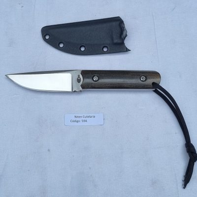 Faca EDC Artesanal Aço Inox Cabo Micarta 18 cm — Achiles Queiroz (Ref 594)