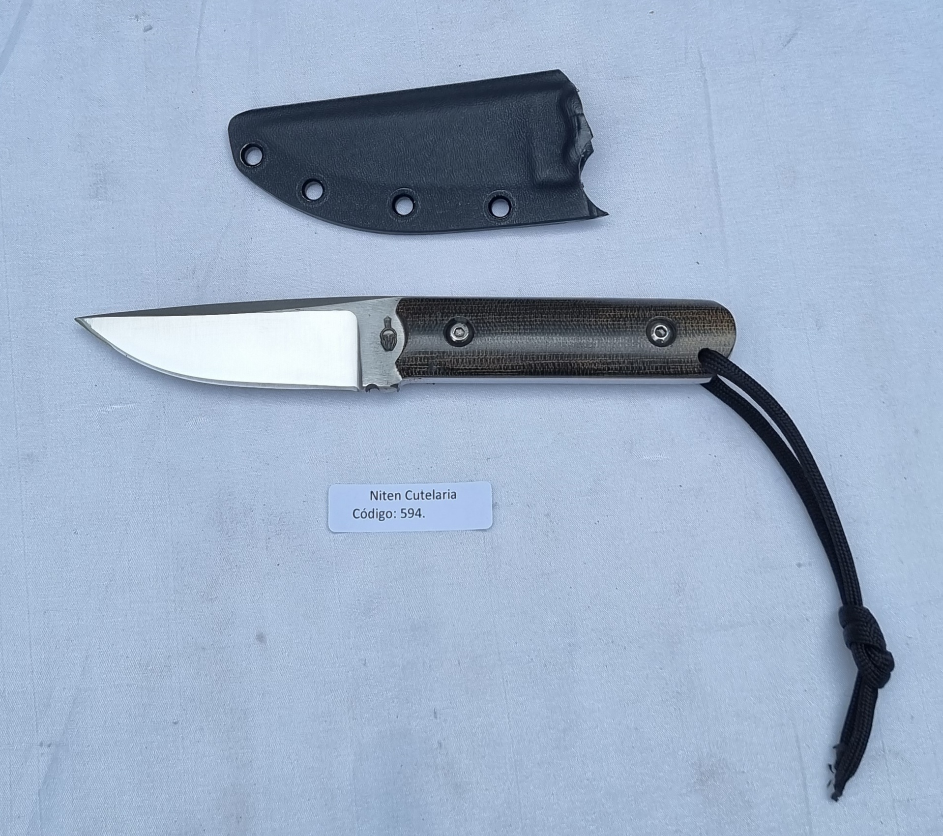 Faca EDC Artesanal Aço Inox Cabo Micarta 18 cm — Achiles Queiroz (Ref 594)