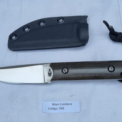 Faca EDC Artesanal Aço Inox Cabo Micarta 18 cm — Achiles Queiroz (Ref 598)
